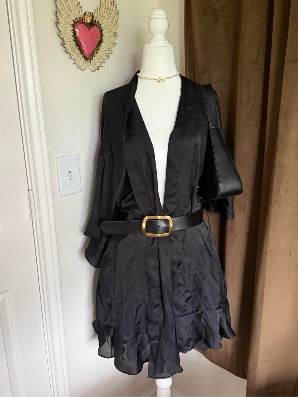 Victoria's Secret Black Satin Robe